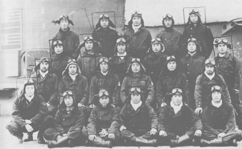 空母『瑞鶴』戦闘機隊搭乗員の集合写真